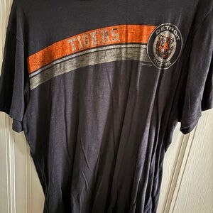 Unk Navy Short-Sleeve Tee with Orange and Gray Stripes